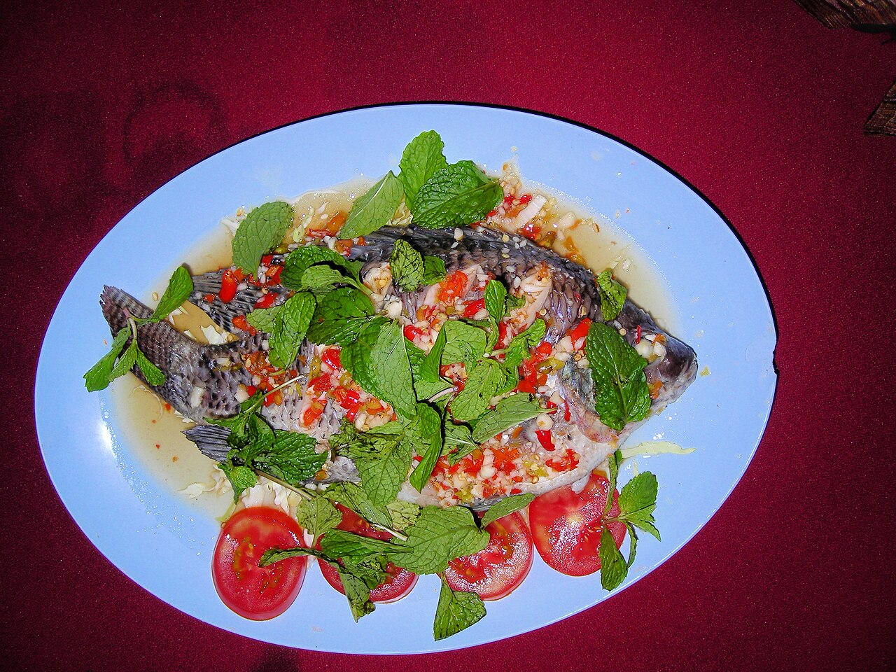 Steamed sea bass with lime